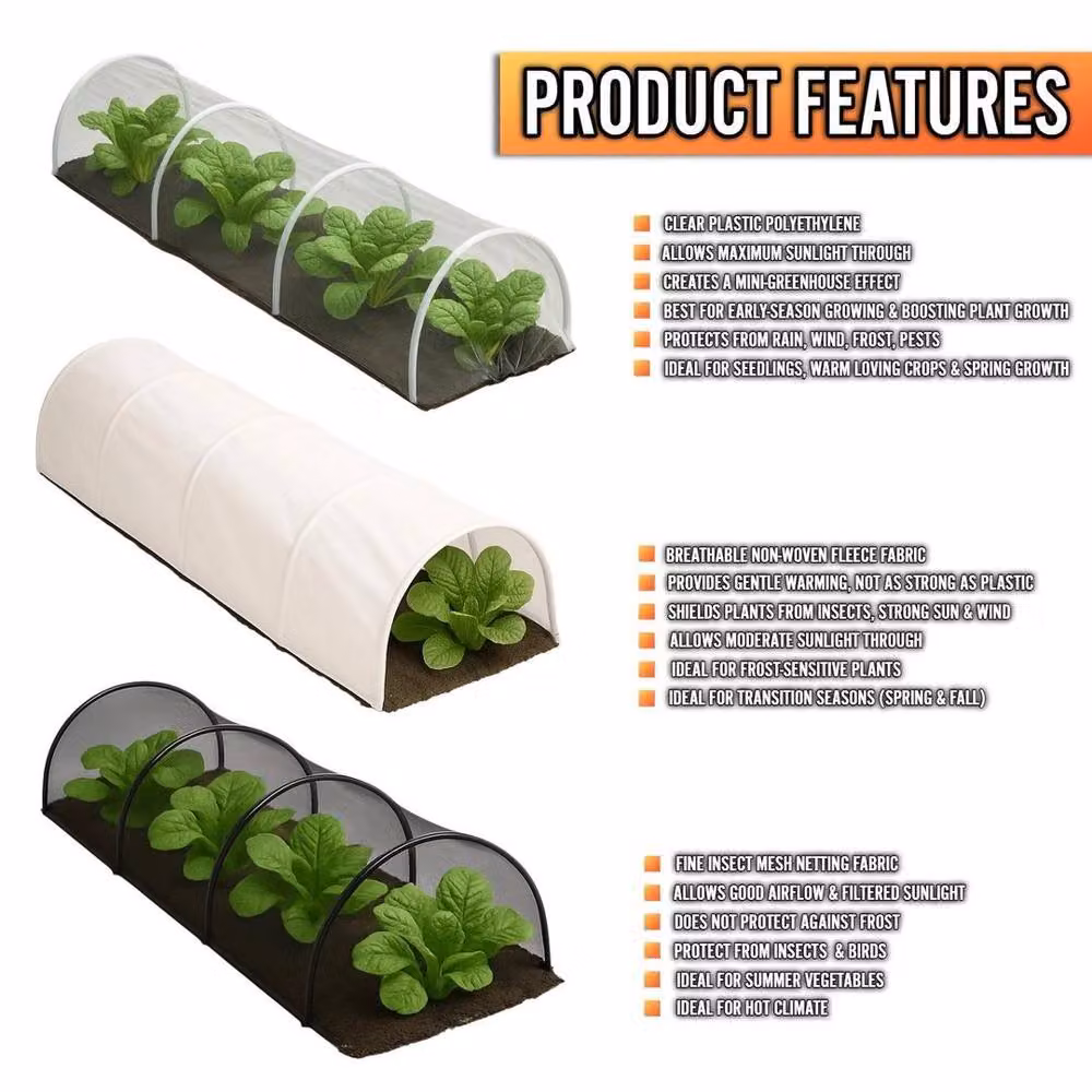 NESTLUNE 3-Piece Multicolour Garden Grow Tunnel for Vegetable and Plant Protection, W/D/H: 100 x 15 x 15 cm – 2