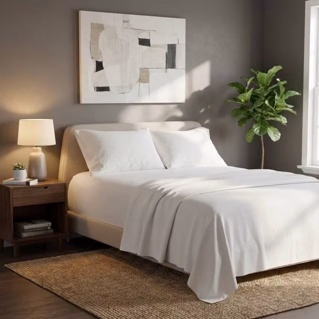 Snug City White Plain Brushed Cotton Flannelette Fitted Sheet, Flat Sheet and Matching Pillowcase Set, 180 x 200 cm – 1