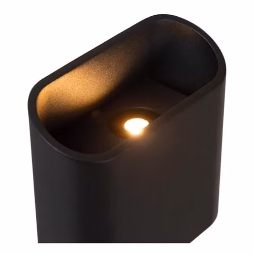 Lucide Atila Black Aluminium LED Dimmable Up and Down Wall Light for Indoor and Outdoor Use, IP65, Warm White 2700K – 4