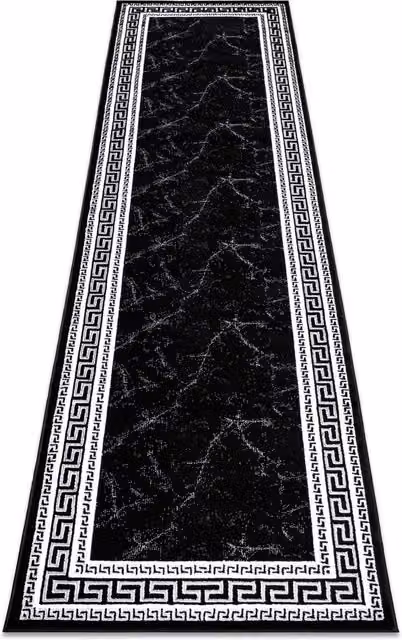 RugsX Gloss Runner in Black and Grey, W/D/H: 70 x 300 cm – 1