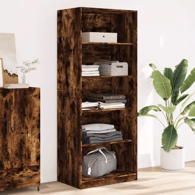 Berkfield Home Smoked Oak Wardrobe in Brown, W/D/H: 80 x 50 x 200 cm – 1
