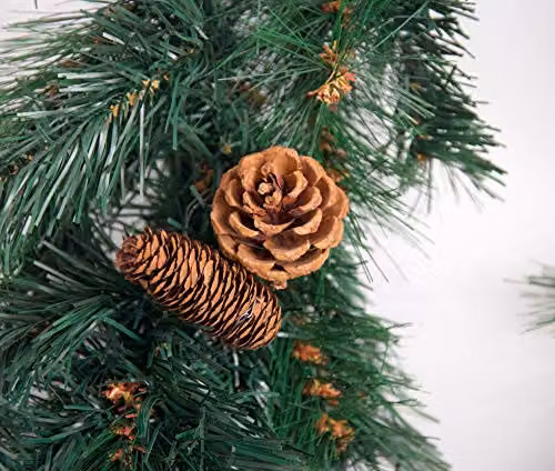 Best Artificial Colorado Pine Christmas Garland in Green with 12 Pine Cones and 160 Tips, 1.8 m – 5