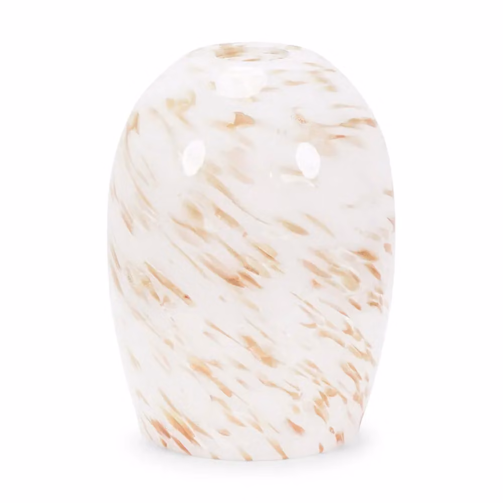 ValueLights White Confetti Glass Easy Fit Pendant Light Shade with Gold Fitting, Shade Width: 16.3 cm – 2