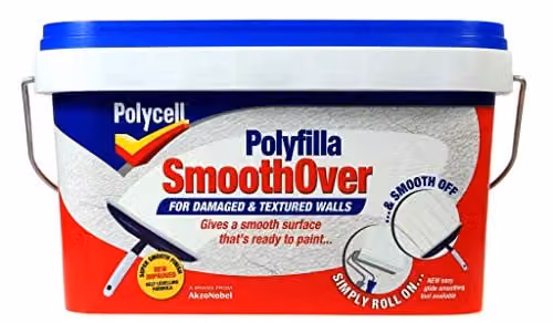 Polycell SmoothOver for Damaged and Textured Walls, White, 2.5 l