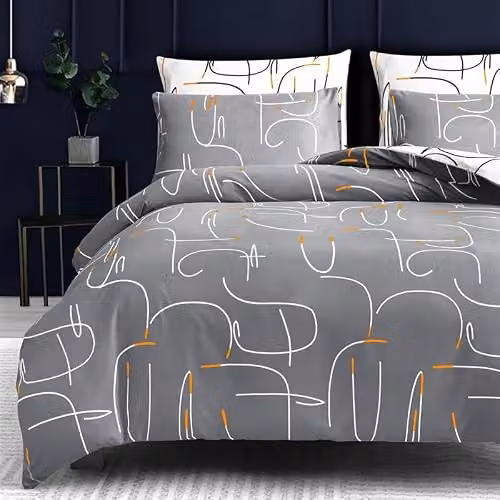 Pamposh Super King Duvet Cover and Pillowcase Set, Grey Brushed Microfibre, W/D/H: 220 x 220 x 220 cm