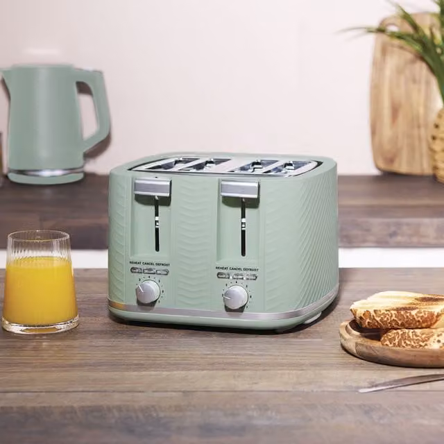 Revolve 4 Slot Toaster in Sage Green