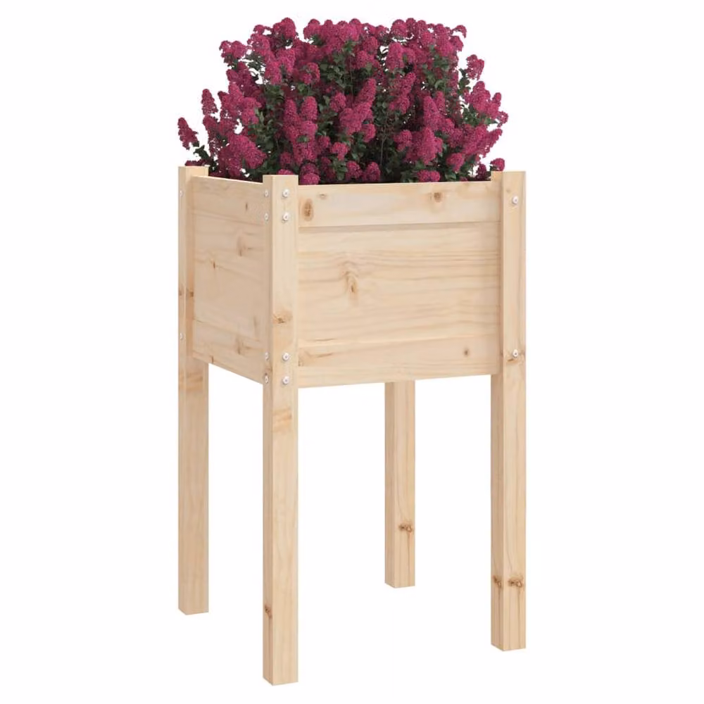 Berkfield Wooden Raised Garden Planter in Beige, W/D/H: 50 x 50 x 70 cm – 3