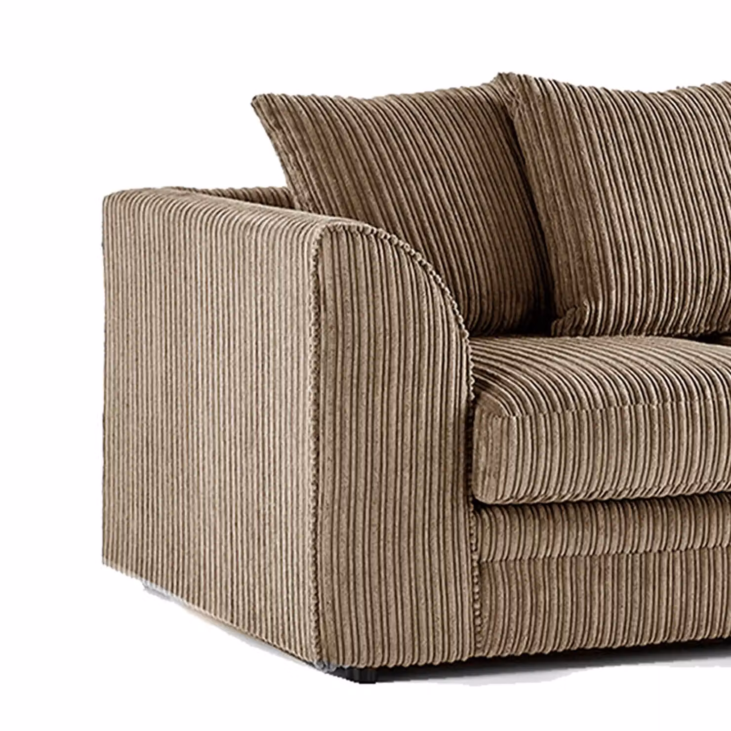 Furnishings For Less UK Ferguson 5 Seater L-Shaped Corner Sofa in Camel Jumbo Cord Fabric with Scatter Back – 3