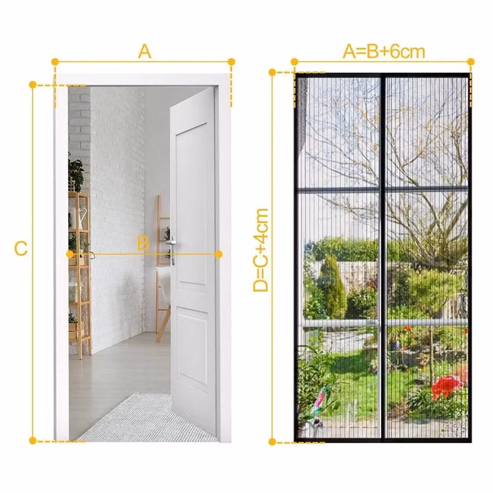 NESTLUNE Magic Magnetic Mosquito Net Curtain Door Mesh in Black, Width: 100 cm, Height: 150 cm – 2