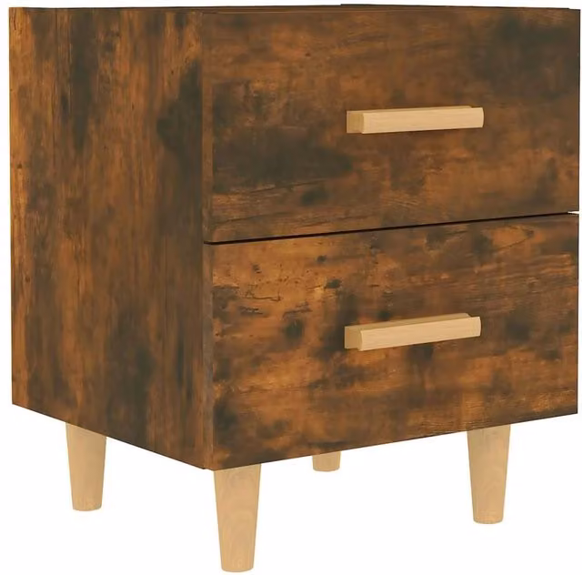 Berkfield Home Bed Cabinet in Smoked Oak Brown, W/D/H: 40 x 35 x 47.5 cm – 1