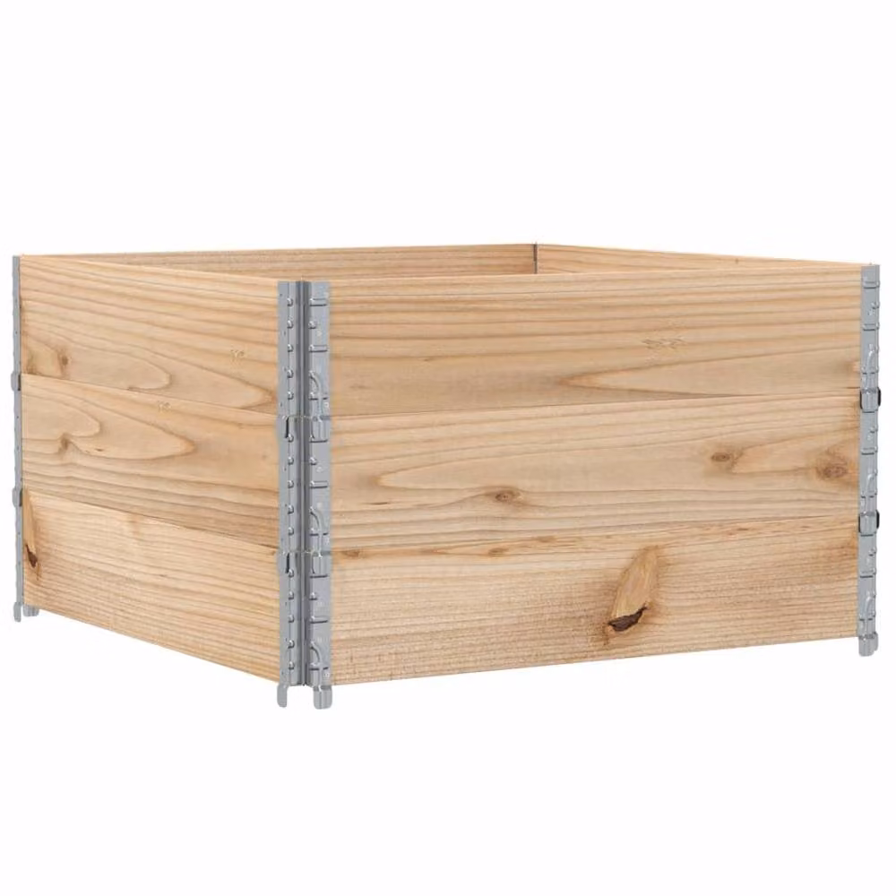 Berkfield Wooden Raised Bed Planter in Brown Wood, W/D/H: 100 x 100 x 100 cm – 2