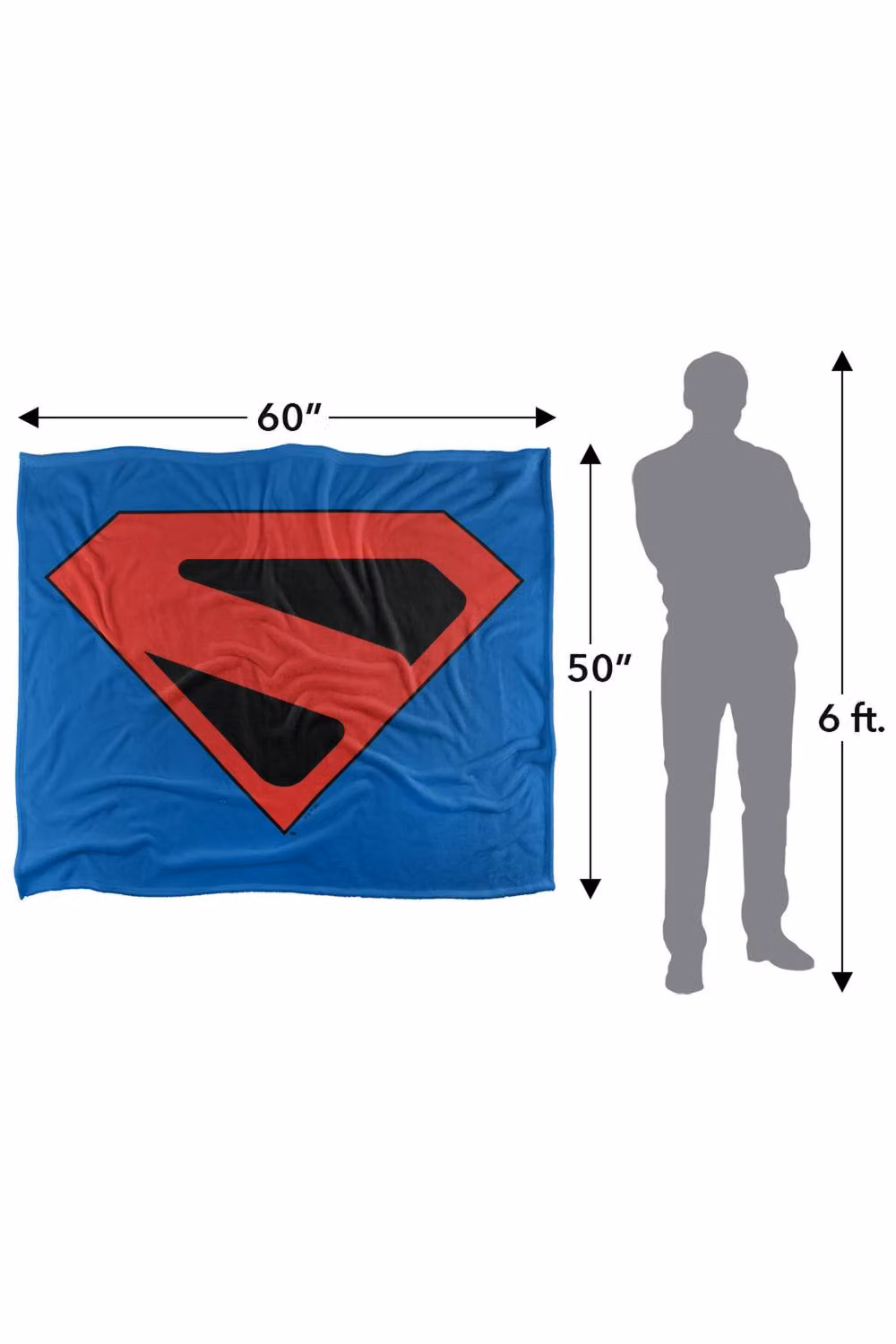 Warner Bros. Superman Shield 1996 Super Soft Fleece Throw Blanket, Multicolour, W: 91.44 cm x D: 91.44 cm x H: 147 cm – 5