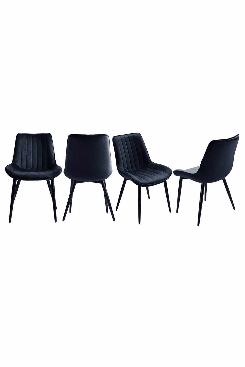 Garden Sanctuary Set of 4 Modern Upholstered Dining Chairs in Black – 3