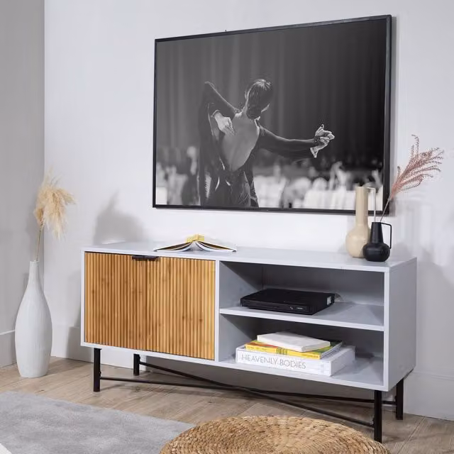 Noa and Nani Rokstorp Modern TV Unit in Grey and Pine