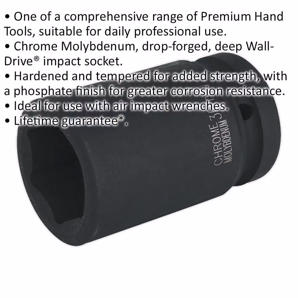 Loops 36mm Forged Deep Impact Socket, 1 Inch Sq Drive, Chrome Molybdenum, Black – 2