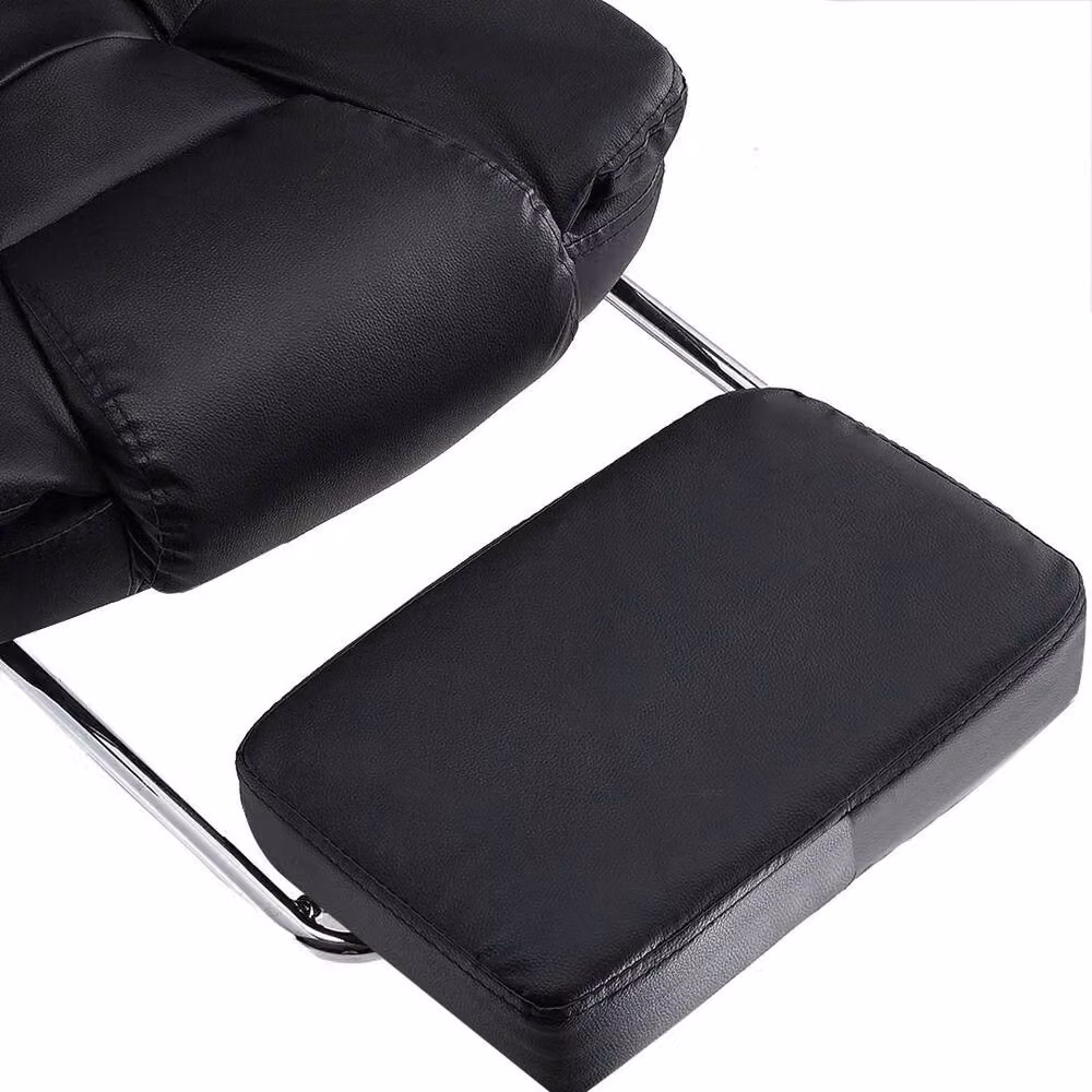 FORGEVIO Black Faux Leather Executive Office Chair with Headrest and Armrests – 3