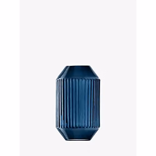 LSA International Rotunda Vase, Blue Handmade Glass, Height: 15 cm