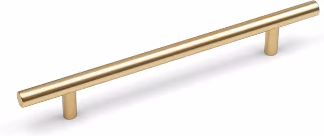 Handle & Home Brushed Gold T-Bar Cabinet Handles and Knobs, Length: 23.2 cm