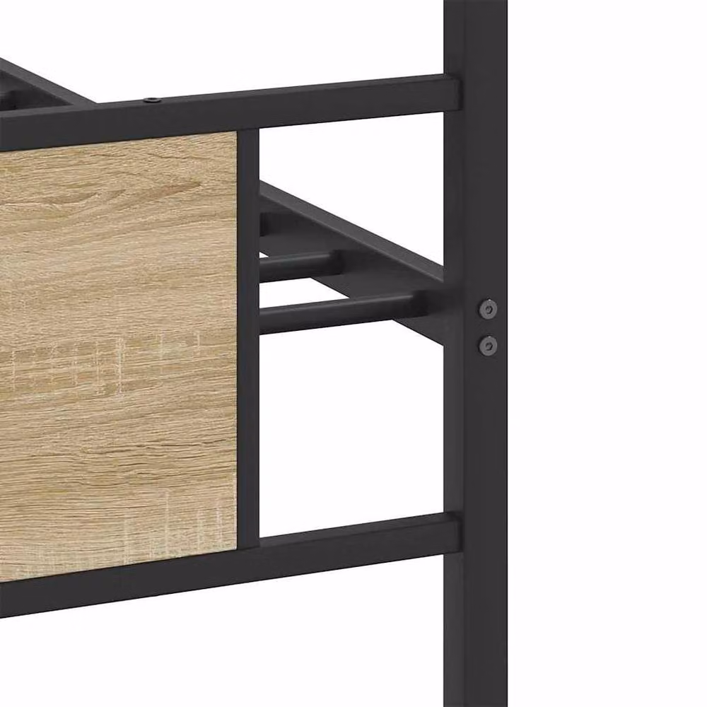 Berkfield Home Sonoma Oak Small Single Bed Frame in Brown, W/D/H: 75 x 190 x 91.5 cm – 5