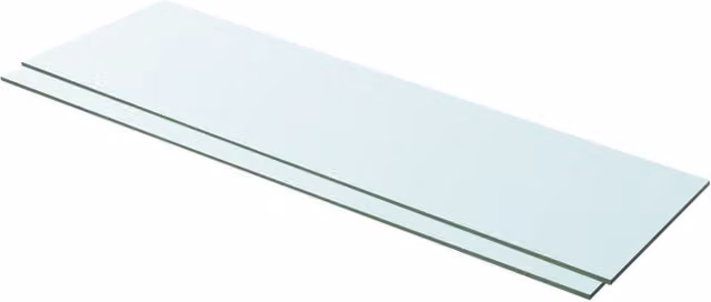 Berkfield Home Wall Mounted Glass Shelves, 2 Pack, Clear, W: 100 cm, D: 30 cm