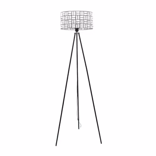 ValueLights Black Tripod Floor Lamp with Transparent Acrylic Jewel Lampshade and LED Bulb – 1