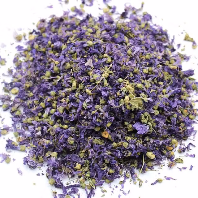 KDMK Organic Blue and Purple Mallow Flowers for Floral Decor and Crafts