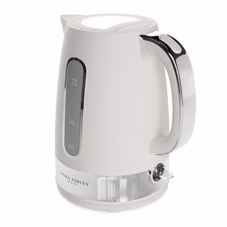 Laura Ashley White Kettle and 4 Slice Toaster Set