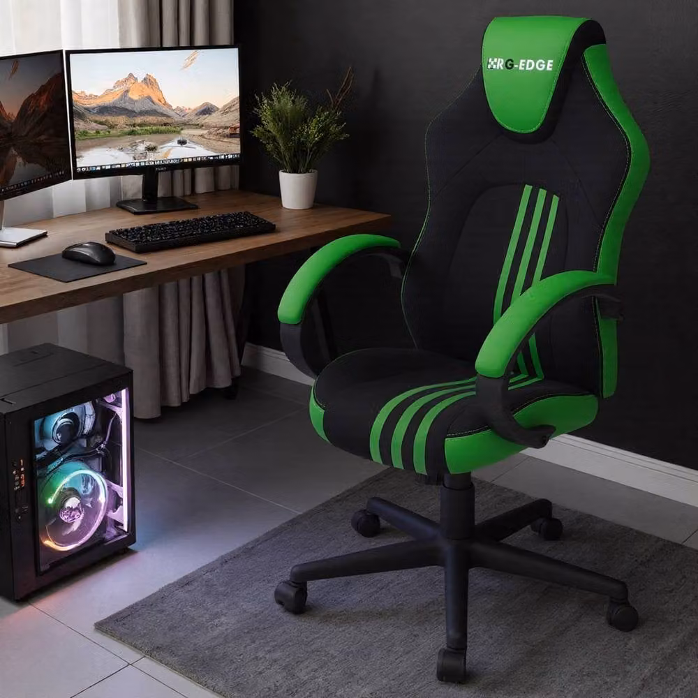 RayGar RG-EDGE Gaming Office Chair in Green and Black with High Back, Padded Armrests and 360 Degree Swivel, W/D/H: 61.0 x 61.0 x 112.5 cm – 6