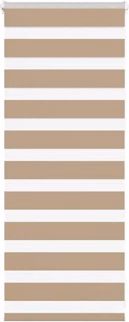 Berkfield Home Zebra Blind in Sand Brown, Polyester, W: 55 cm, H: 100 cm