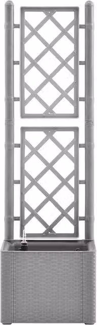 Berkfield Home Garden Raised Bed with Trellis and Self Watering System, Grey, W/D/H: 142 x 43 x 35 cm – 1