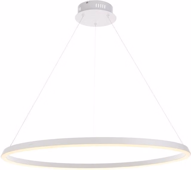 Loops LED Ceiling Pendant Light in Matt White and White Silicone with Height Adjustment