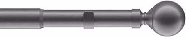 NewEdgeBlinds Extendable Metal Eyelet Curtain Pole Set with Ball End, Grey/Anthracite, W: 120 cm