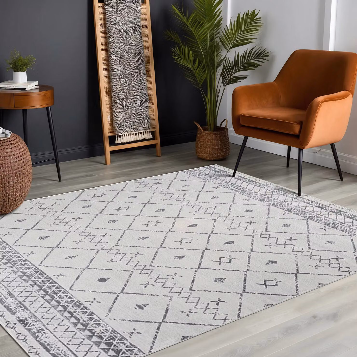 Livabliss Roma Modern Abstract Rug in White and Grey, W: 160 cm, L: 215 cm – 3