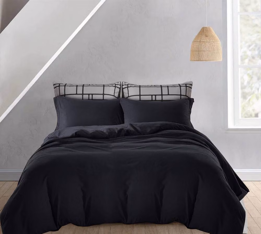 Lazzaro Home Reversible Brushed Microfibre Duvet Cover and Pillowcase Set, Grey, W: 180 cm, H: 200 cm – 4