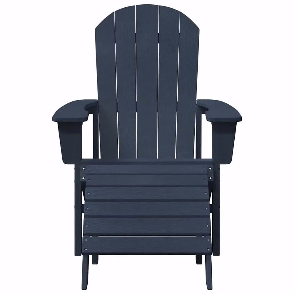 Berkfield Home Charming Adirondack Chairs with Footrests, 2 Piece Set, Navy Blue HDPE – 5
