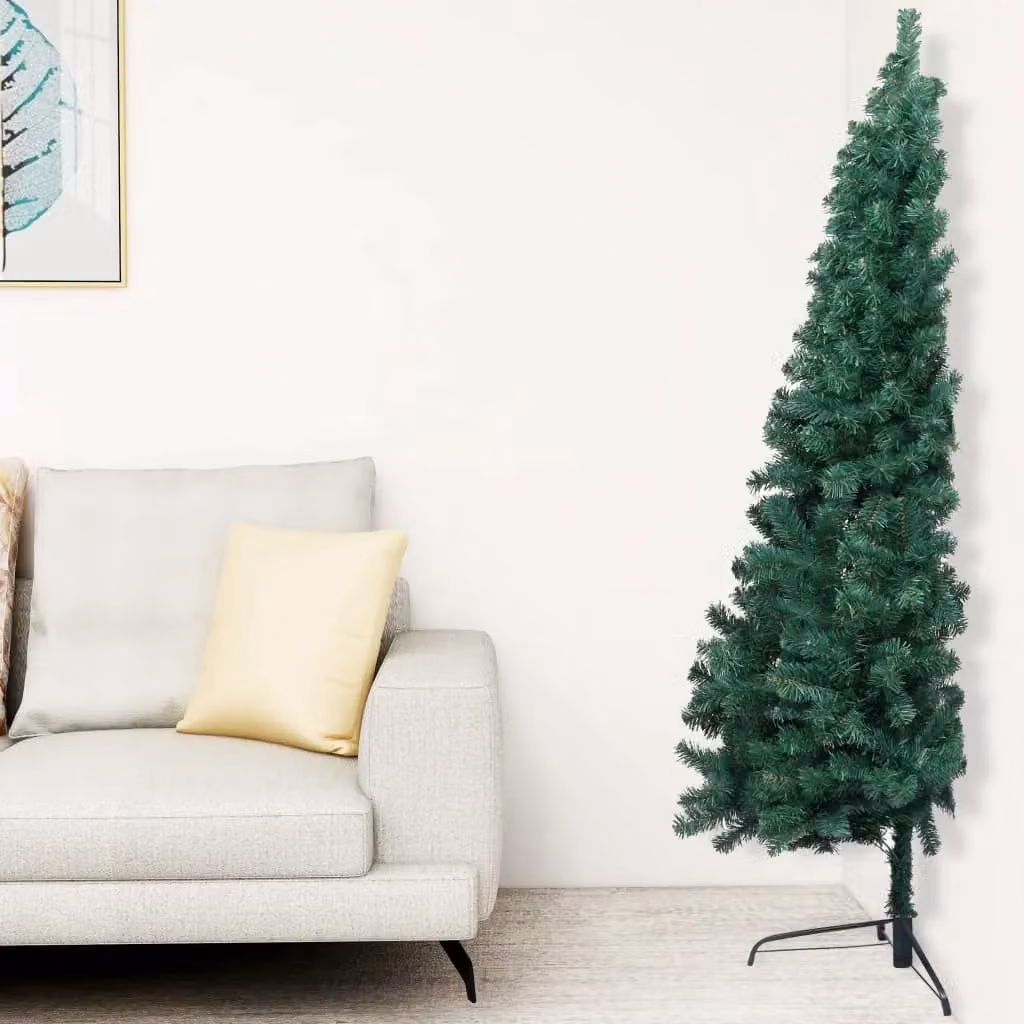 Berkfield Home Artificial Half Pre-lit Christmas Tree with Ball Set, Green, Height: 240 cm – 1