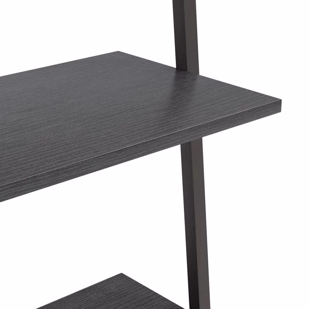 Berkfield Home 4-Tier Black Metal Leaning Ladder Shelf, W: 64 cm, D: 34 cm, H: 150.5 cm – 3