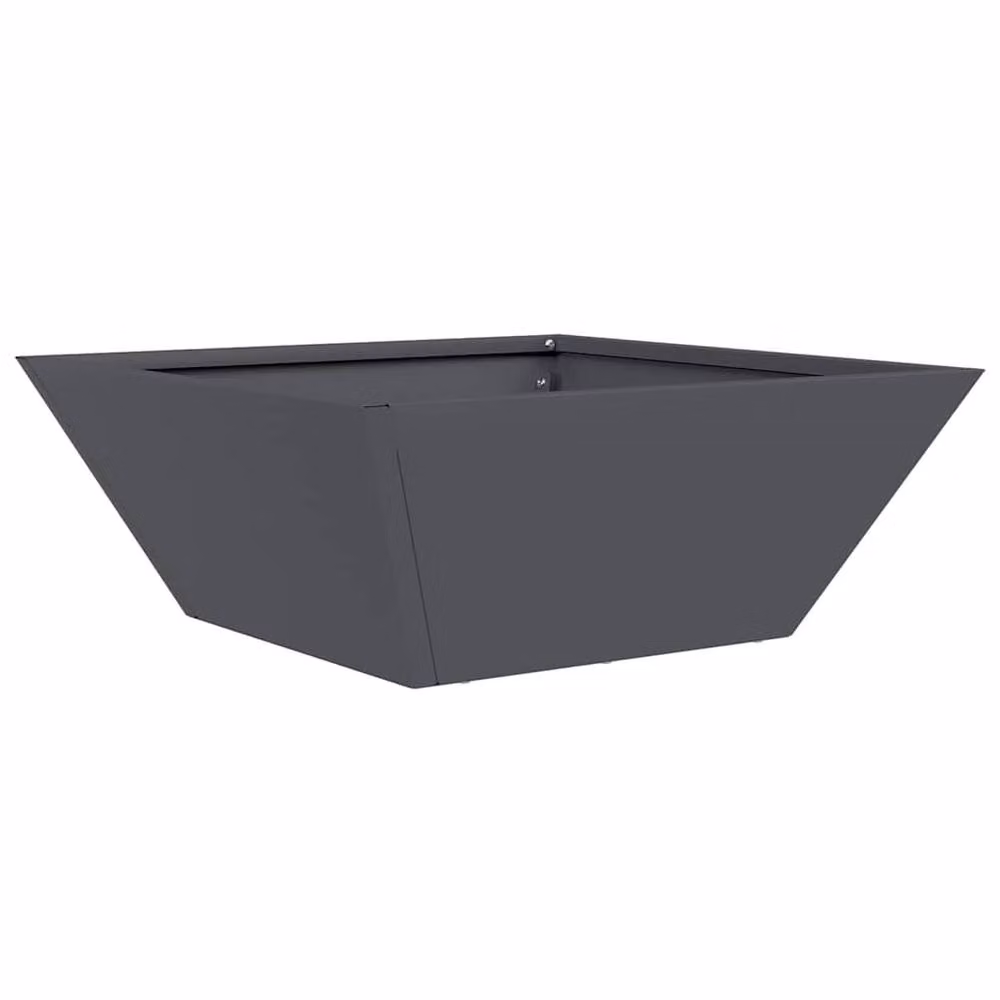 Berkfield Home Modern Garden Bowl Planters, 5 Piece Anthracite Steel Set, W/D/H: 40 x 40 x 15 cm – 5