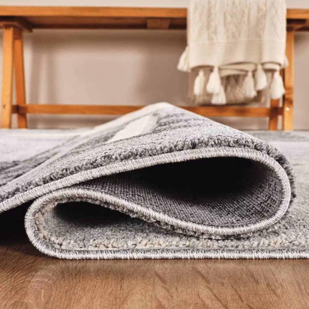 Desire Rugs Santiago Modern Geometric Patterned Carved Area Rug in Grey and Beige, W: 160 cm, D: 230 cm – 4