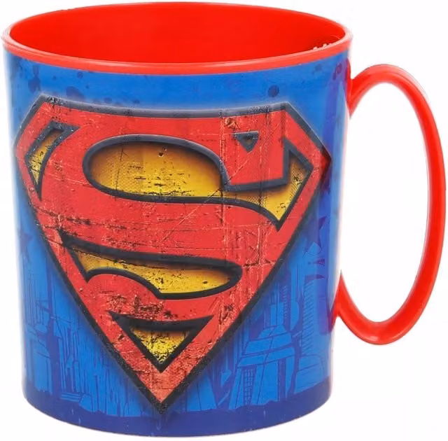 Official Superman Symbol Licenced Melamine Micro Mug, 390 ml, Red, Blue and Multicolour