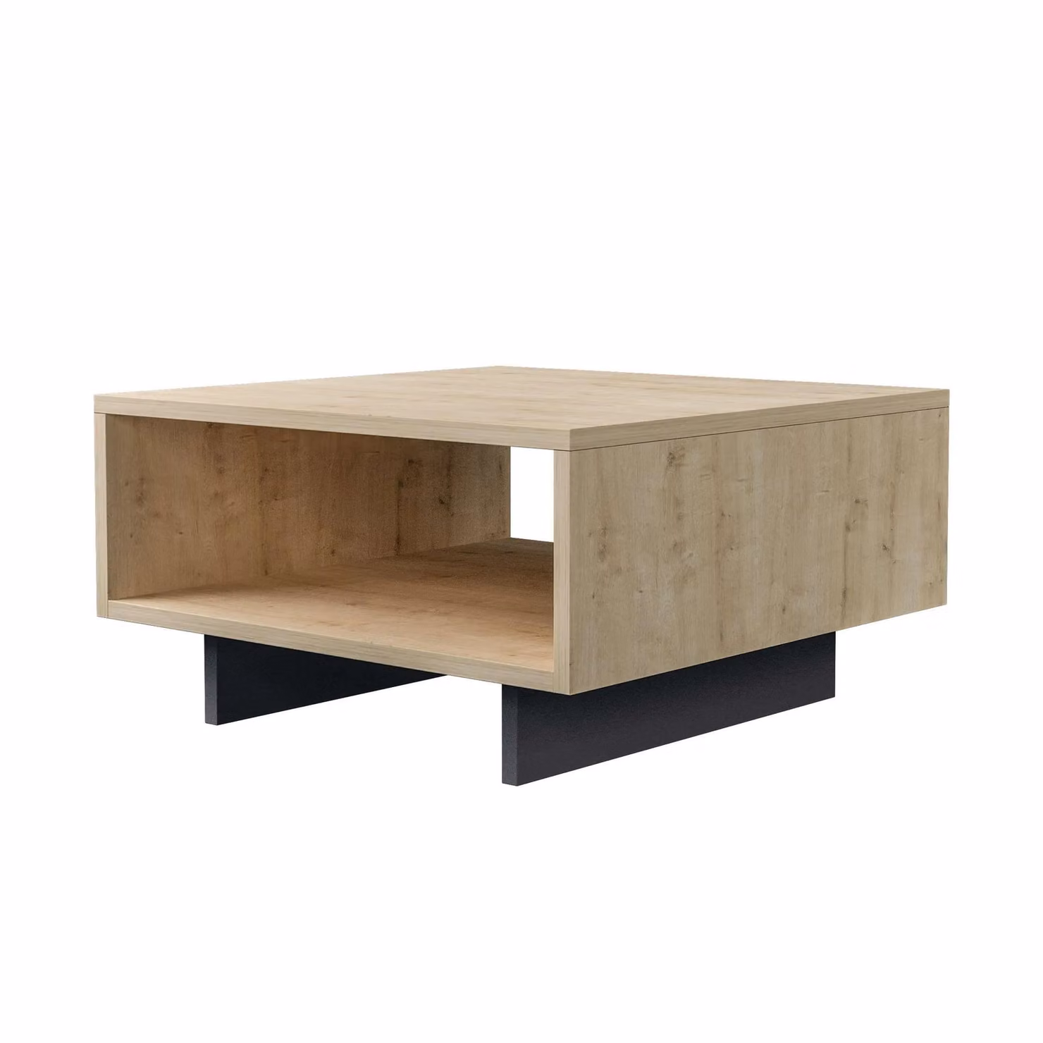 Decortie Hola Modern Square Coffee Table in Oak Finish, W/D/H: 60 x 60 x 32 cm – 3