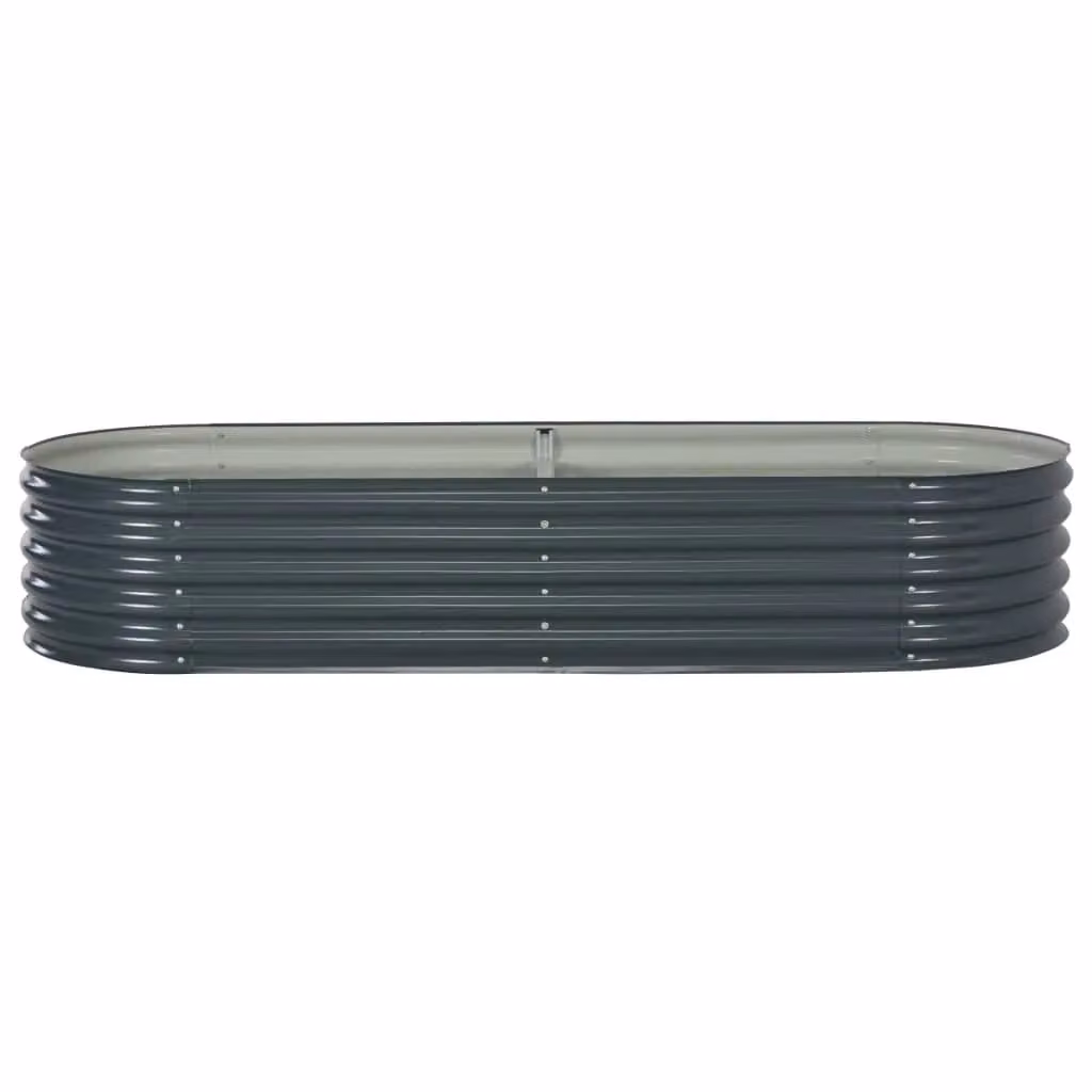Berkfield Home Garden Galvanised Steel Raised Bed in Grey, W: 240 cm, D: 80 cm, H: 44 cm – 2