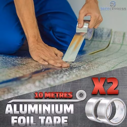 kreativekraft Silver Aluminium Foil Insulation Tape, W: 4.5 cm, L: 10 m (Pack of 2) – 4