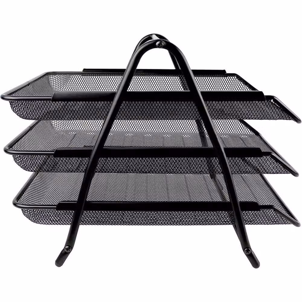 FORGEVIO 3 Tier Metal Office Letter Tray Holder in Black – 2