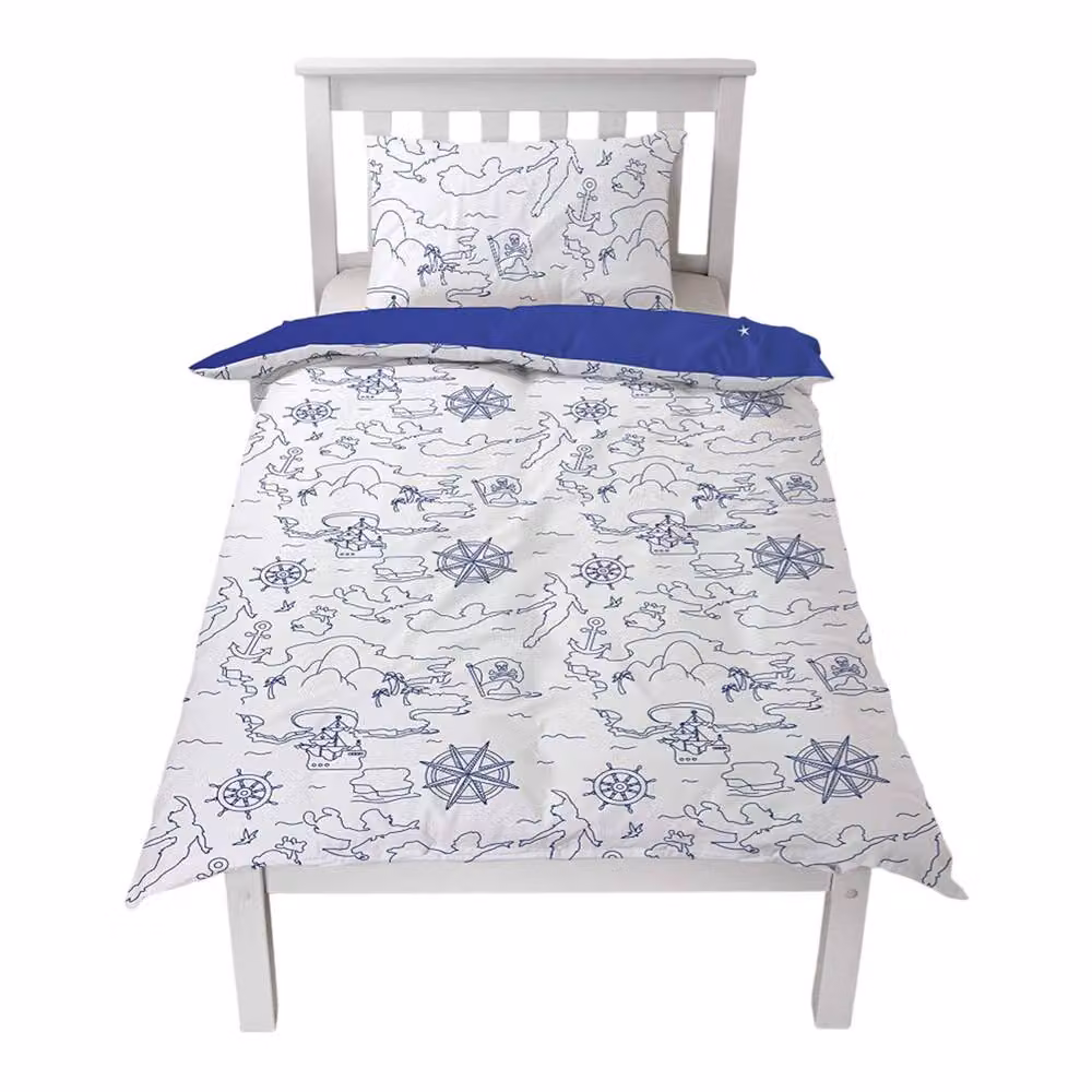 Peter Pan Reversible Blue Childrens Duvet Cover and Pillowcase Set, W/D/H: 90 x 200 cm – 3