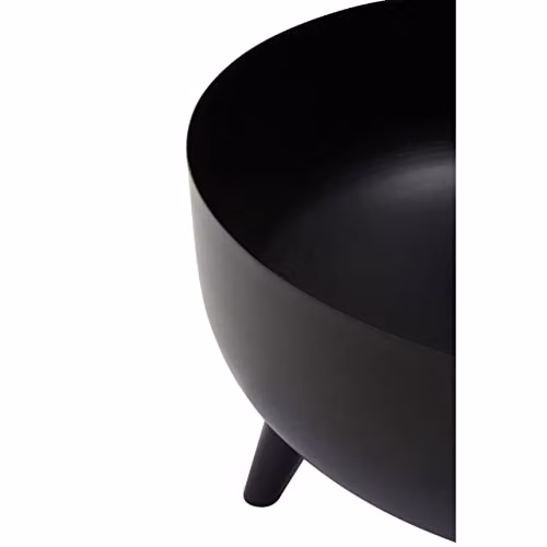 Premier Housewares Black Metal Round Planter, W: 30 cm, D: 30 cm, H: 15.5 cm – 4