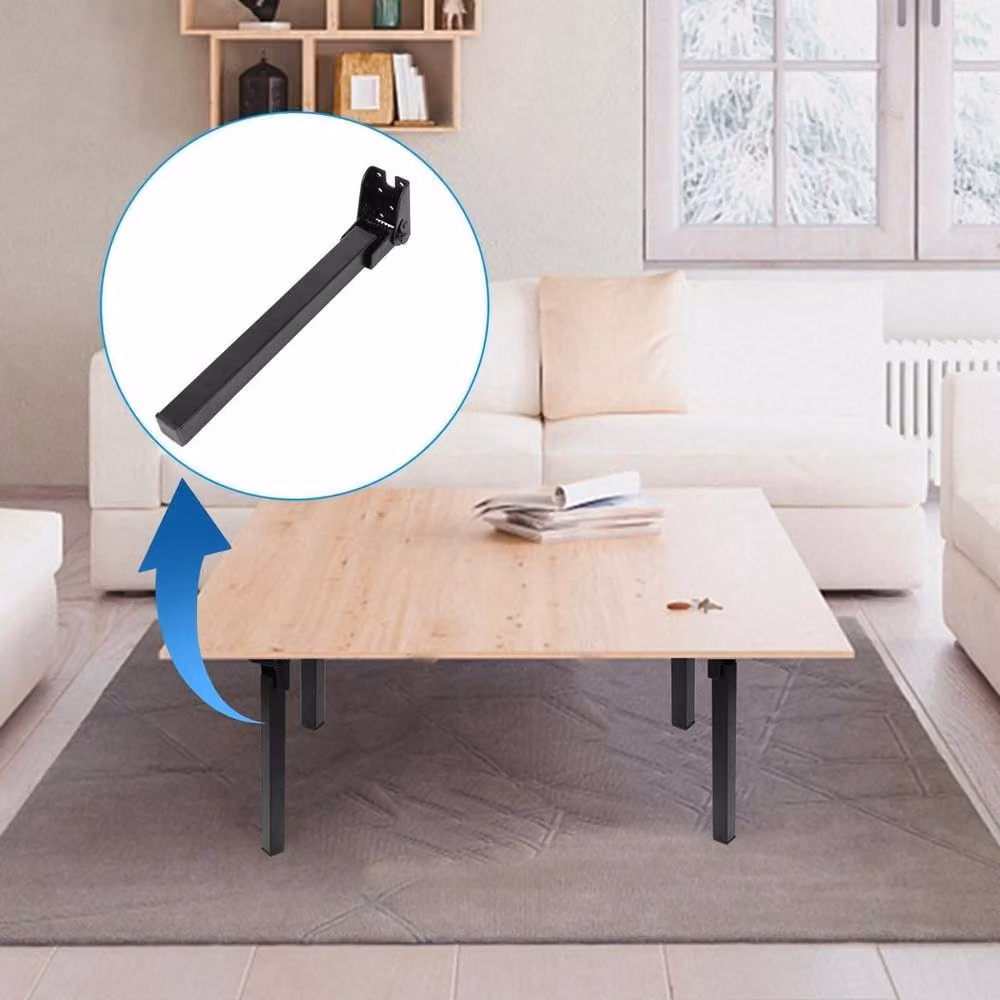 EONLION 4-Piece Set of Black Foldable Square Iron Table Legs – 3
