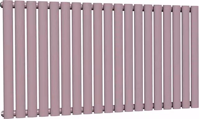 Lux Heat Oval Horizontal Coloured Radiator in Lavender Mist, W: 114 cm, H: 60 cm