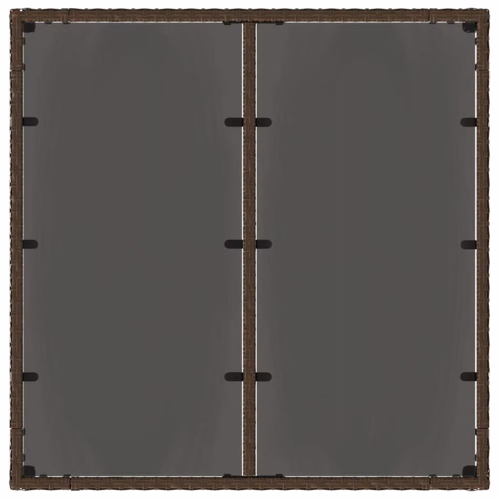 Berkfield Home Brown Poly Rattan Garden Table with Glass Top, W/D/H: 90 x 90 x 75 cm – 4