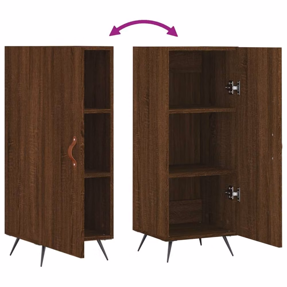 Berkfield Home Brown Oak Sideboard, W/D/H: 34.5 x 34 x 90 cm – 4